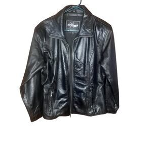 Black Leather Jacket Maxima by Wilson Leather Size Large